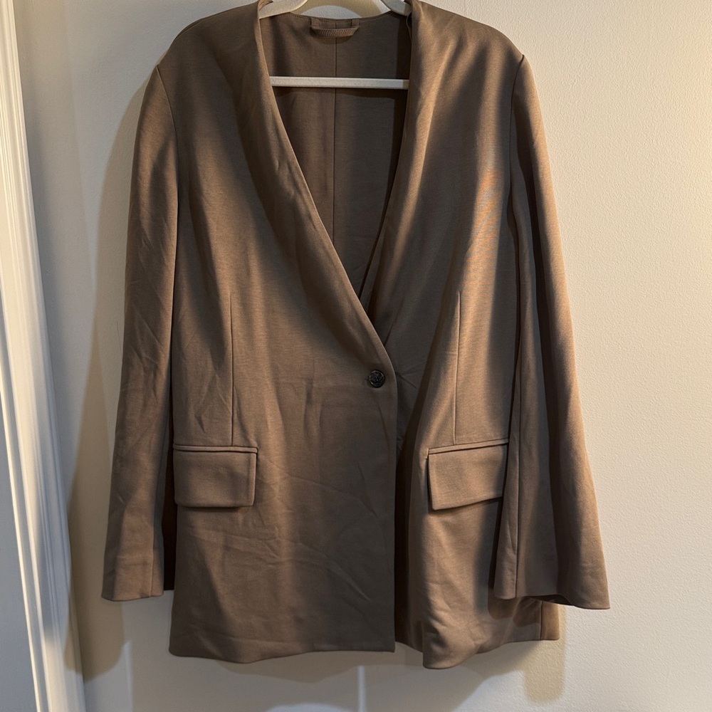 COS Womens' Oversized Fit Single Button Lightweight Blazer Black Size Large